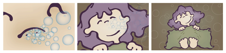 Panel 11 - Continue panning out, two cames are actually a happily sleeping child breathing in the fresh air