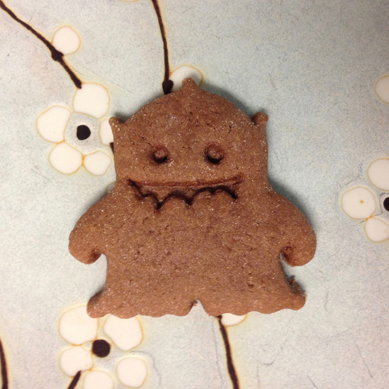 baked monster shaped cookie