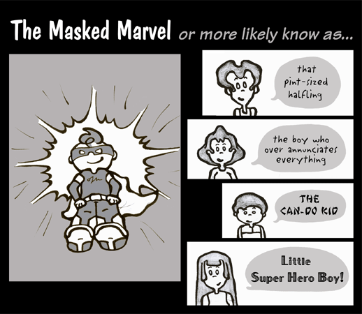 Panel 1 - Intro to The Masked Marvel Super Hero