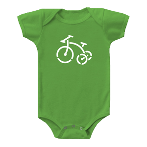 stencil of a tricycle print on a onesie