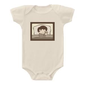 boy sleeping print on a onesie