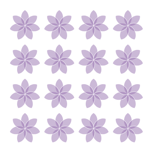 Grid of geometric flowers