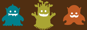 Oxleberry logo - three little monsters